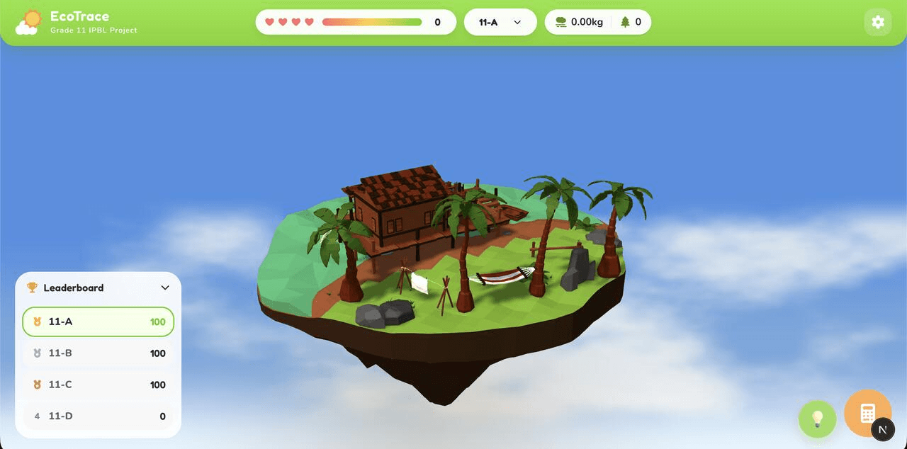 Screenshot of EcoTrace: 3D Emission Calculator